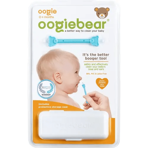 oogiebear: Baby Nose Cleaner & Ear Wax Removal Tool - Safe Booger & Earwax Removal for Newborns, Infants, Toddlers - Dual-Ended - Essential Baby Stuff, Diaper Bag Must-Have, with CASE