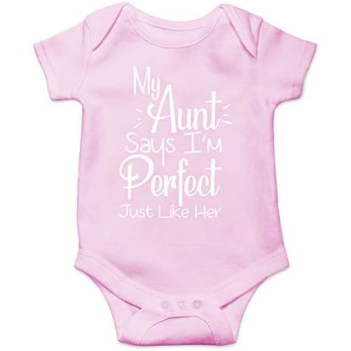 My Aunt Says I'm Perfect Just Like Her - Funny Baby Essentials Bodysuit - Newborn Girl Clothes