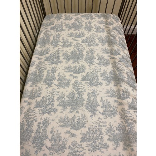 Toile Fitted Crib Sheet, Mini Crib Sheet, Hospital Bassinet Sheet, Pink Toile, Blue Toile, Gray Toile Sheet
