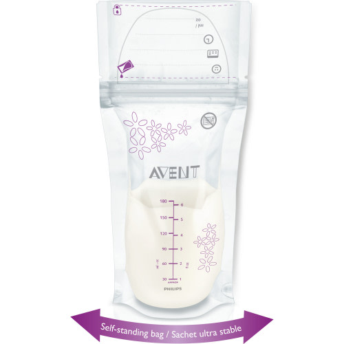 Philips AVENT 6-oz Breast Milk Storage Bags, 50-Count, BPA-Free
