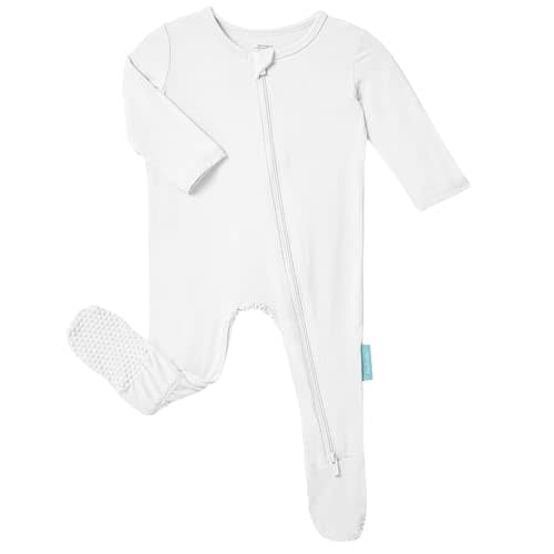 PurComfy Baby Zipper Footie Pajamas, Supersoft Bamboo Rayon Baby Footed Pjs Boy Girl 0-3-6-9-18-24 Month Coverall Sleepers