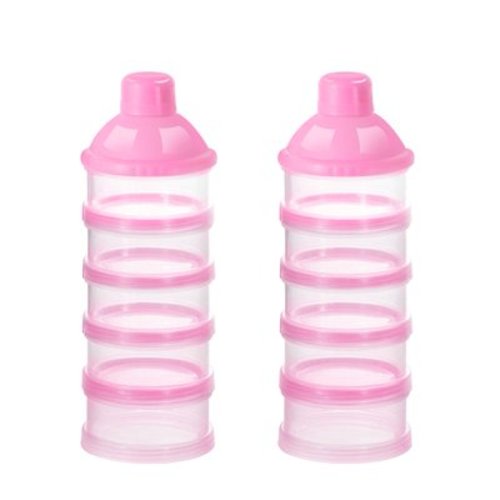 2 PCS 5 Layers Baby Milk Powder Dispenser, Portable Formula Dispenser, Travel Milk Powder Container, Snack Storage Box