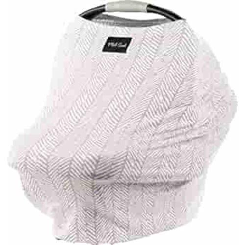 Milk Snob Original 5-in-1 Cover - Added Privacy for Breastfeeding, Baby Car Seat, Carrier, Stroller, High Chair, Shopping Cart, Lounger Canopy - Newborn Essentials, Nursing Top (Herringbone)