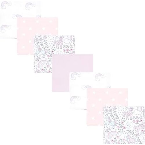 Hudson Baby Unisex Baby Cotton Flannel Receiving Blankets Bundle, Dreamy Unicorn, One Size