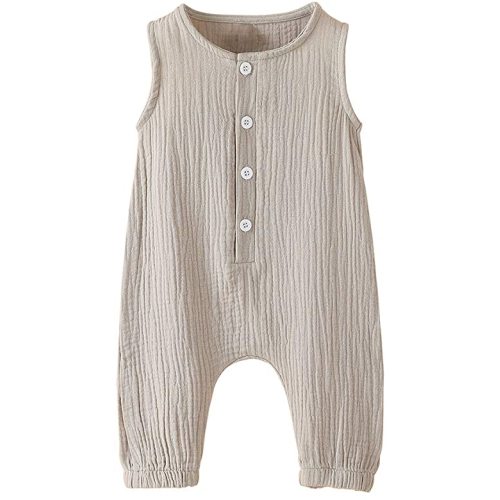 Arleysh Newborn Baby Boys Girls Romper Jumpsuit Cotton Linen Sleeveless Ruffled Bodysuit Infant Spring Summer Clothes Outfits