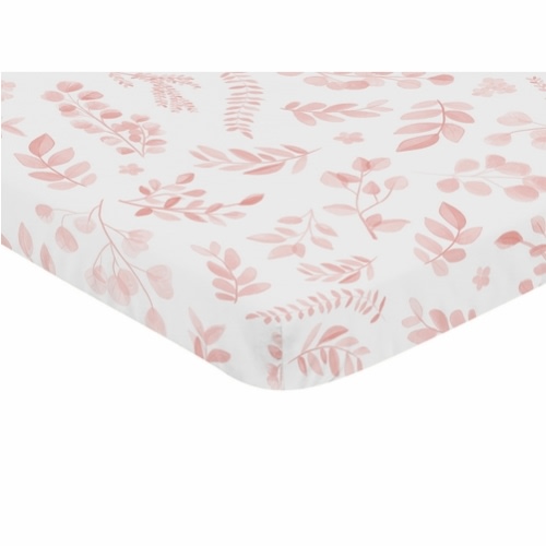Botanical Blush Pink Collection Mini Crib Sheet