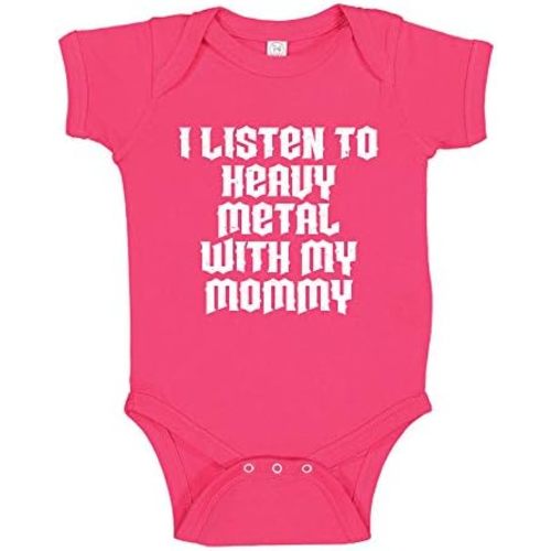 I Listen to Heavy Metal with My Mommy Baby Bodysuit One Piece or Toddler Shirt Music Clothing