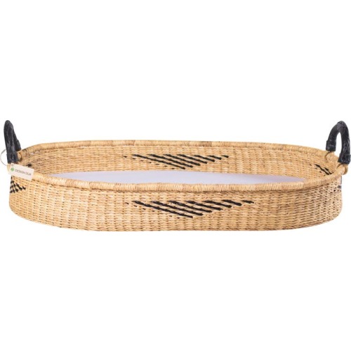 Design Dua Prism Changing Basket Set, Natural & Black
