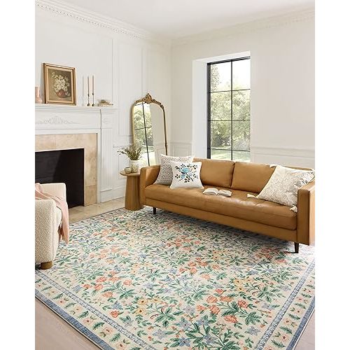 Rifle Paper Co. x Loloi Eden Collection EDE-02 Mughal Garden Cream 5'-0" x 7'-6" Area Rug
