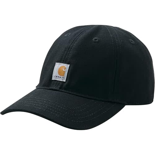 Carhartt Baby Girls' Signature Canvas Baseball Cap Hat - One Size - Caviar Black