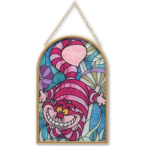 Disney Alice in Wonderland Cheshire Cat Hanging Glass Wall Decor - Beautiful Cheshire Cat Wall Art for Home