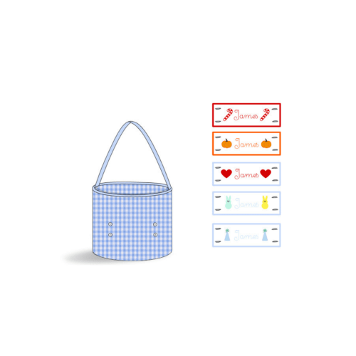 Pre-Order Embroidered Interchangeable Season Blue Treat Basket