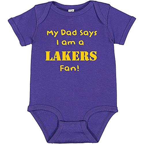 Campus Originals My Dad Says I am a LA Basketball Fan Cute Baby Bodysuit Shower Gift