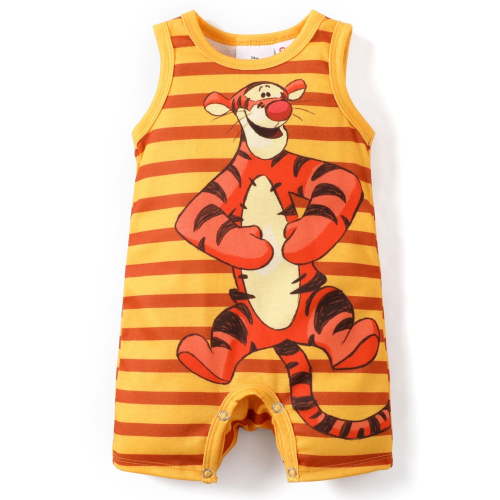 Disney Winni the Pooh Baby Bodysuits,Graphic Striped Sleeveless Outfits for Gifts, Sizes 0/3-24M