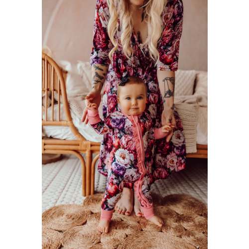 Penelope Convertible Sleeper Floral Romper – August + Willow