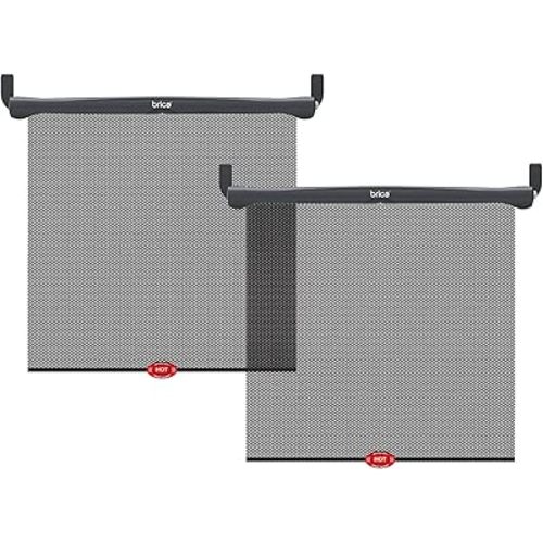 Munchkin® Brica® Sun Safety™ Car Window Roller Shade with White Hot® Heat Alert, Black, 2 Count (Pack of 1)