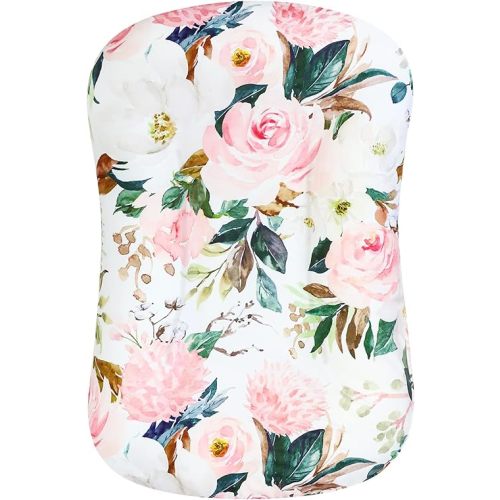 Baby Lounger Cover, Flower Newborn Lounger Cover, Ultra Soft Comfortable Removable Infant Pillow Slipcover for Girl and Boy (Lounger not Included)