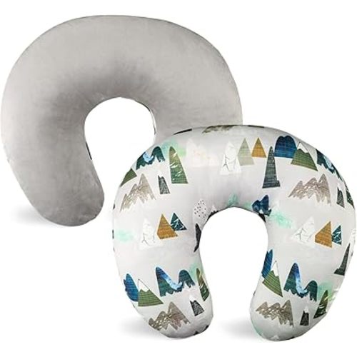 TANOFAR Nursing Pillow Cover 1 Pack, Stretchy Removable Nursing Cover for Breastfeeding Pillows, Ultra Soft Snug Fits On Newborn Feeding Pillow Case for Baby Girls/Boys, Mountain