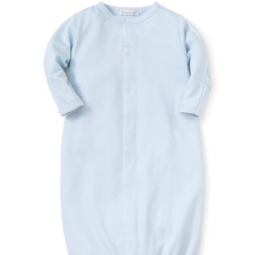 Blue/White Kissy Dots Print Converter Gown in Small