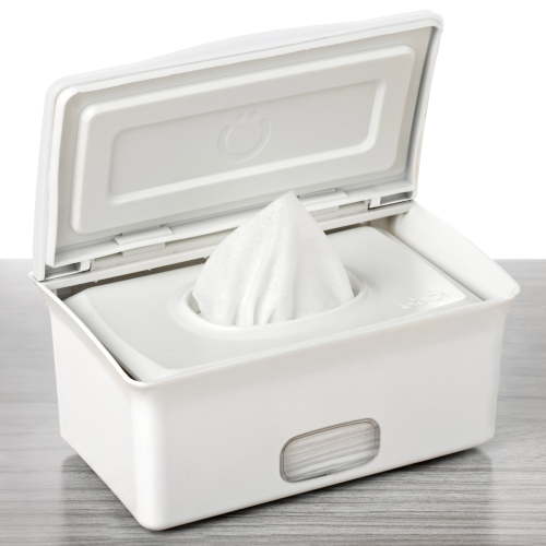 Ubbi Baby Wipes Dispenser Features Weighted Plate & Secure Seal, Diapering Essential, White 1 Count