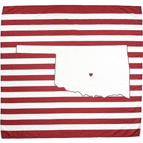 TWIG & BALE Norman Oklahoma Baby Blanket Organic Cotton Muslin Swaddle Blanket - 47" x 43" - Fans of OU Baby Gift for Boys Girls Newborn Receiving Blankets