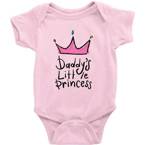 GKrepps Daddy'S Little Princess Bodysuit Rompers For Infant Unisex Baby Short Sleeve Clothes