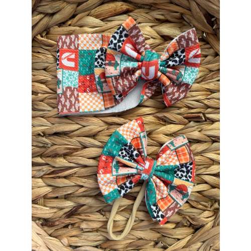 C PATCHWORK: Cummins bow, Diesel trucks, Baby bow, Baby headwrap, Baby bowtie, Stretchy fabric, Nylon, Clip, Hairtie, Sailor bow, Headband