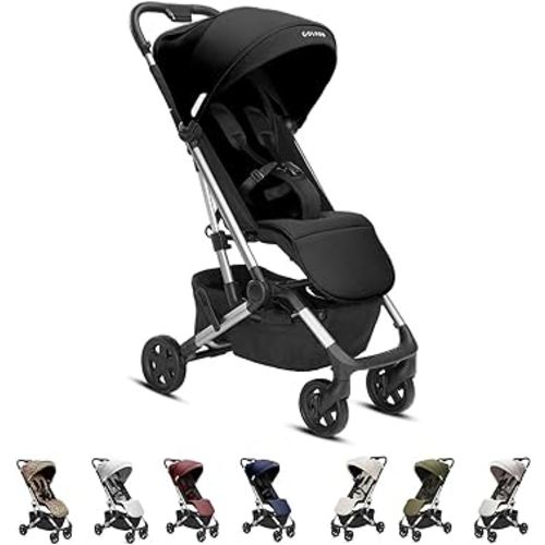 Compact Stroller - BLACK One Hand Fold Lightweight Stroller, Travel Stroller, Toddler Stroller, Airplane Stroller, Foldable Stroller with Rain Cover, Backpack and Cup Holder (Black)