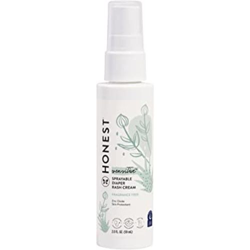 The Honest Company Baby Diaper Rash Cream Spray | Moisturizing + Calming Zinc Oxide | Hypoallergenic, Dermatologist Tested, Cruelty Free | 2 fl oz