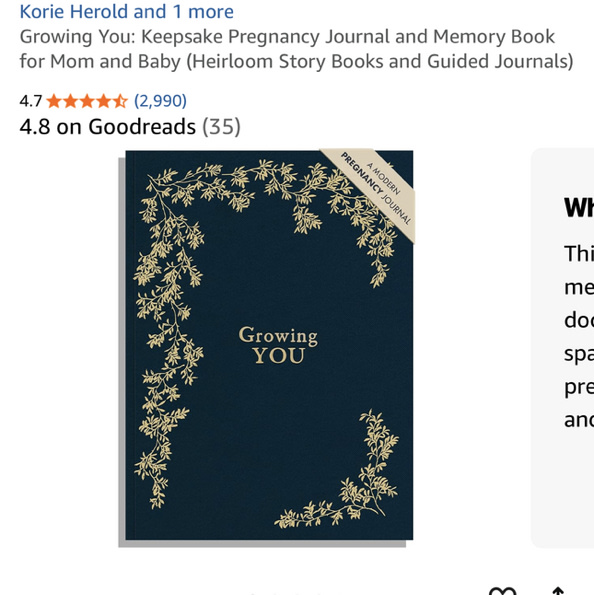 Growing You: Keepsake Pregnancy Journal and Memory Book for Mom and Baby (Heirloom Story Books and Guided Journals)