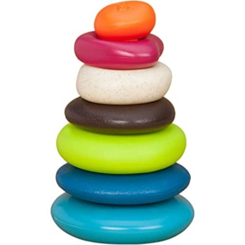 B. toys by Battat B. toys – Stacking Rings – Textured Ring Stacker for Babies – Baby Toys 100% Non-Toxic – Early Development Toys