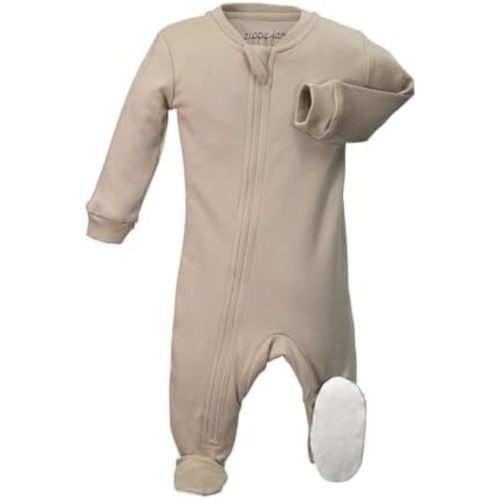 zippyjamz – Zipper Organic Sleeper Footed Onesies Sleeper Baby Pajamas with Inseam Zipper