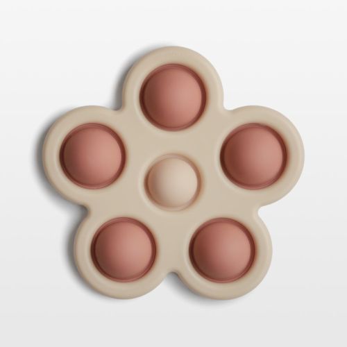 Mushie Silicone Pink Flower Baby Press Toy