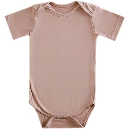 Copper Pearl Short Sleeve Bodysuit Baby: Ultra Soft Bodysuits for Newborns, Boys, Girls, and Infants - Stylish, Comfortable, Overlap Shoulders, Premium Knit Fabric - Pecan, 3-6 Months