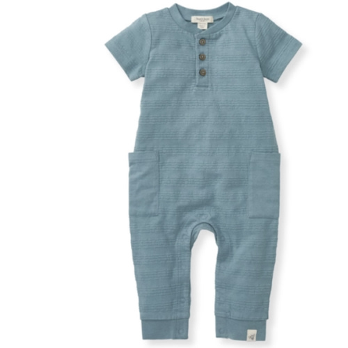 Organic Dotted Jacquard Baby Boy Jumpsuit
