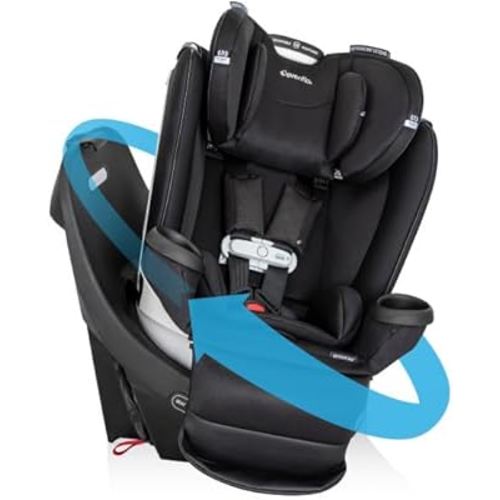 Evenflo Gold Revolve360 Extend All-in-One Rotational Car Seat with SensorSafe (Onyx Black)