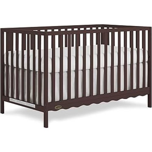 Dream On Me Synergy Wave 5-in-1 Convertible Crib in Chocolate Chip, JPMA & Greenguard Gold Certified, Converts from a Baby Crib to a Toddler Bed, Daybed, and Full-Size Bed
