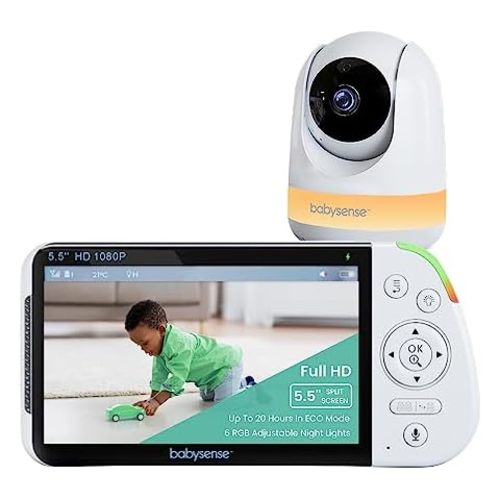 Infant Optics DXR-8 PRO Video Baby Monitor, 720P HD Resolution 5" Display, Patent-Pending A.N.R. (Active Noise Reduction), Pan Tilt Zoom, and Interchangeable Lenses