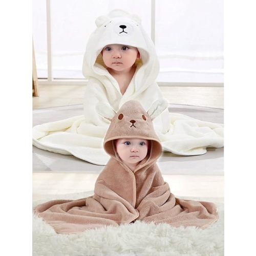 Hooded Baby Towels, 2 Packs Premium Soft Baby Bath Towels with Hood for Babies, Toddler, Infant - Ultra Absorbent, Baby Stuff Shower as Best Gifts for Boys and Girls (2Pack)