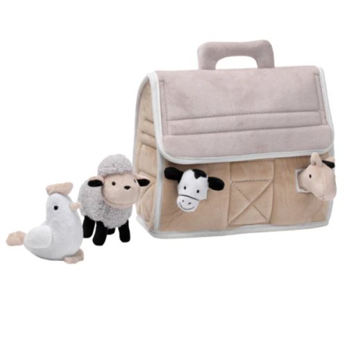 Baby Farm Plush Barn with 4 Stuffed Animals Toy - Taupe/Gray/White – Lambs & Ivy
