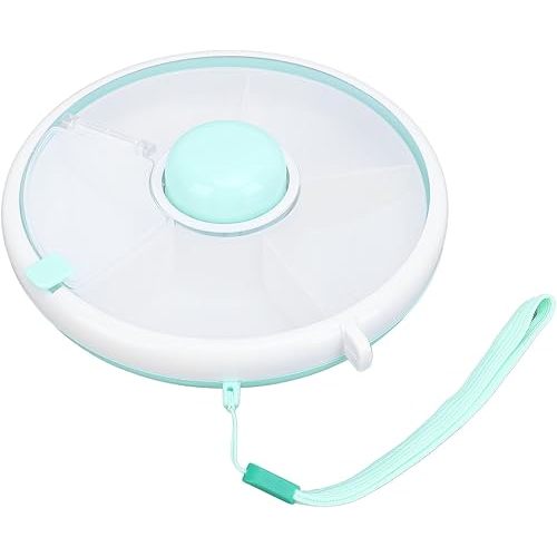 Yunir ,Kids,Large Capacity Reusable Snack Container with 5 Compartment Dispenser and Lid,Leakproof,Spill Proof,for Toddlers,Babies,Home,Travel (Mint Green)
