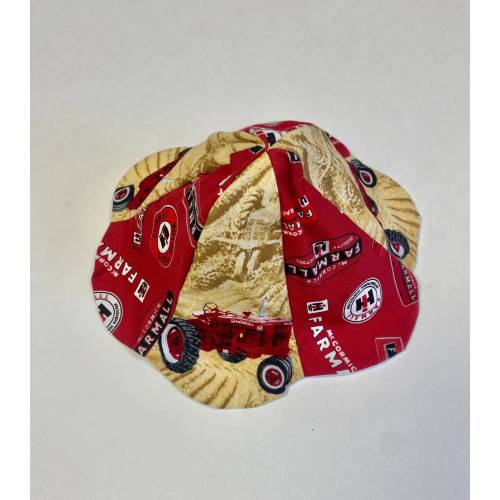 Tan and Red Farmall Sun Hat , newborn-6 month