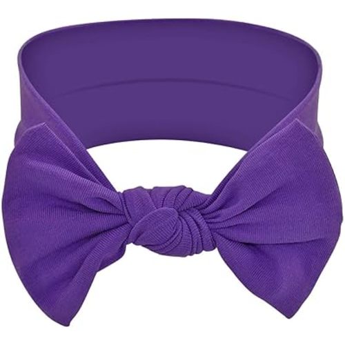 Baby Girl Headbands-Infant,Toddler Cotton Handmade Hairbands with Bows Child Hair Accessories (Purple)