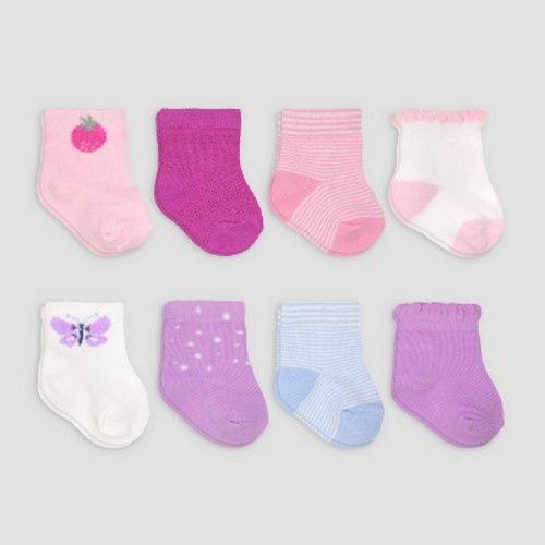 Carter's Just One You® Baby Girls' Crew G 8pk Picnic Socks, Size: 6-12M