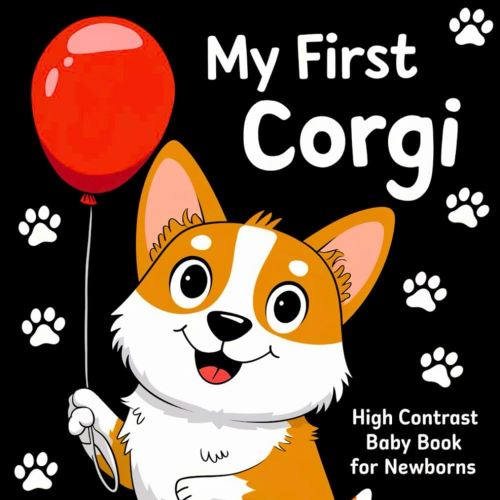My first Corgi High Contrast Baby Book for Newborns 0-12 Months: Simple Black and White Corgi Dog-Themed Pictures To Develop Baby's Eyesight | Cute Visual Stimulation Gift for Infants