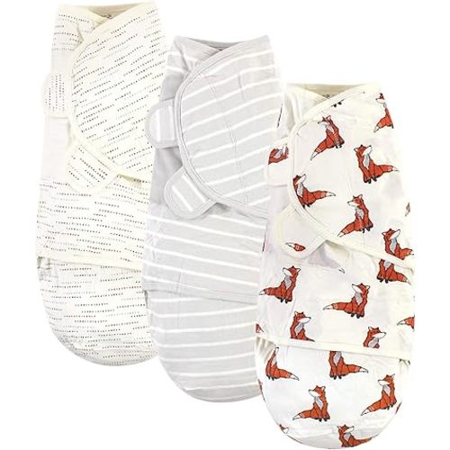 Touched by Nature Unisex Baby Organic Cotton Swaddle Wraps, Boho Fox, 0-3 Months