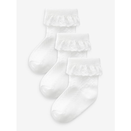 White Lace Baby Socks 3 Pack