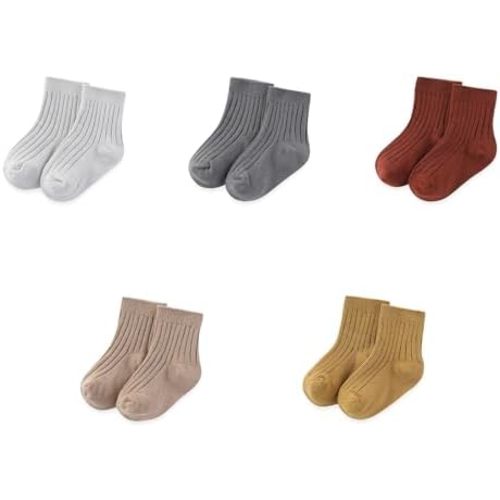 JELYLOVE Unisex Boy Girl Baby Sock 5 Pack Ankle Crew Socks Breathable Socks Newborn Accessories Set