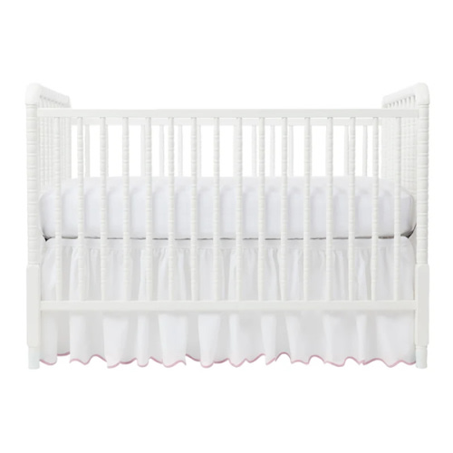 Pink Pique Crib Skirt