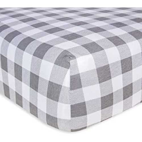 Burt's Bees Baby - Buffalo Check Fitted Crib Sheet, 100% Organic Crib Sheet for Standard Crib and Toddler Mattresses